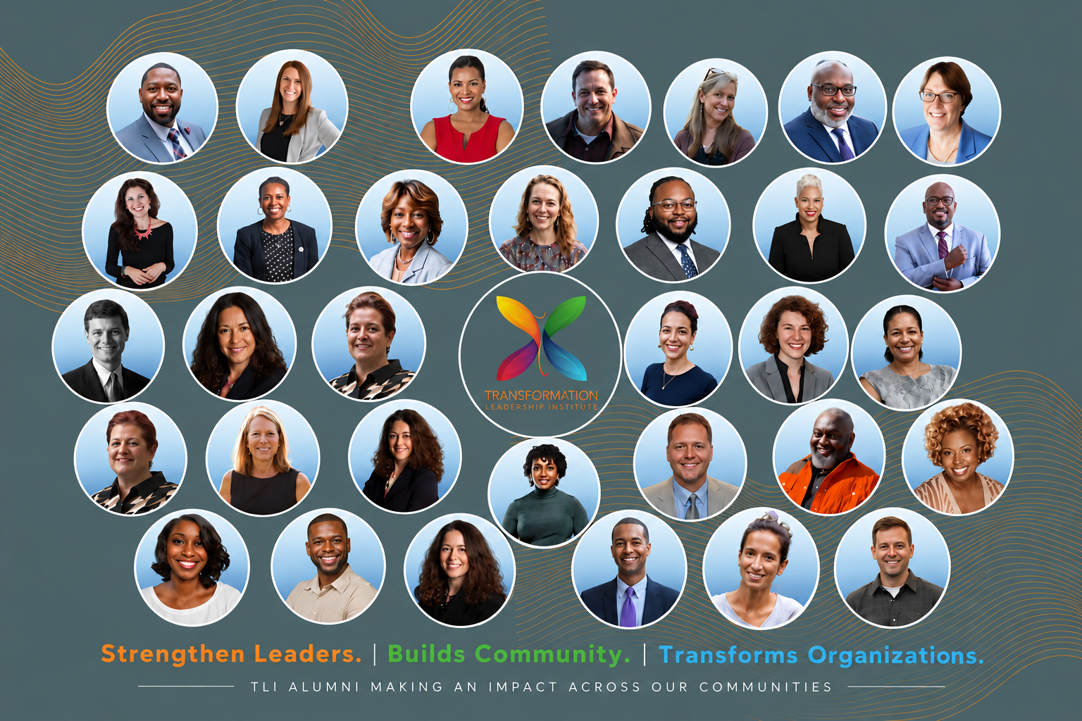Portraits of TLI alumni — a growing community of change-agent leaders